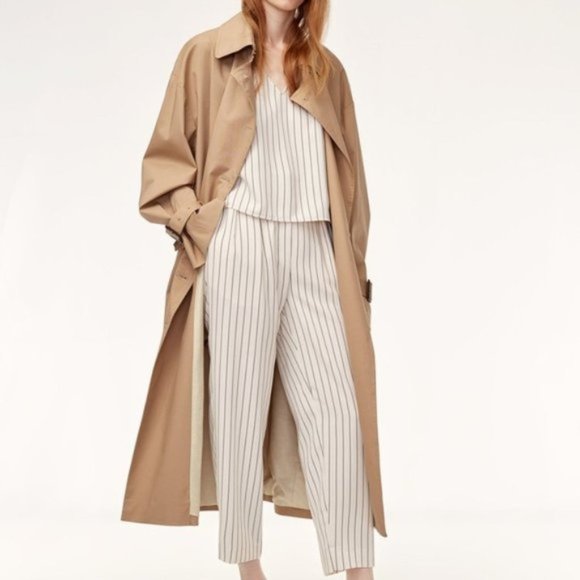 Aritzia Babaton Murphy White and Black Stripe Blouse - Picture 1 of 8